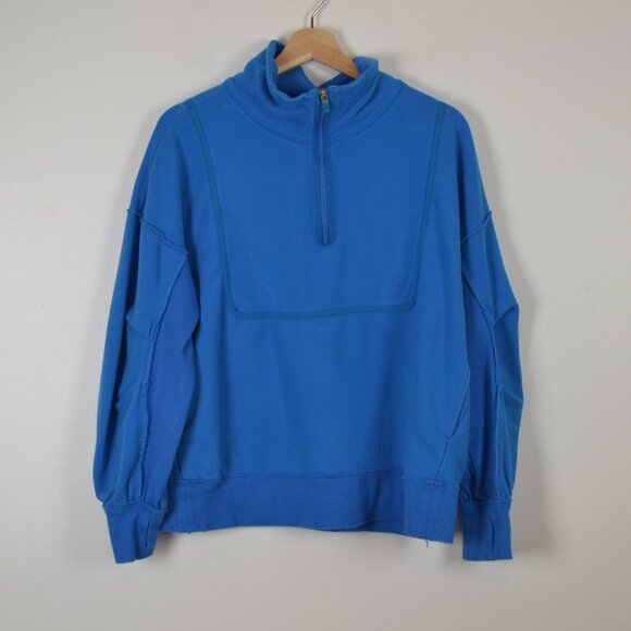 Free People Movement Womens XS Long Sleeve In The Cloud Pullover Sweatshirt Blue - Picture 1 of 11